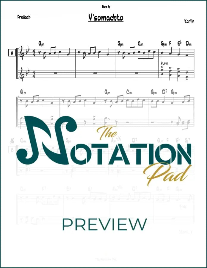 Vesomachto - Karlin 2-Liner Sheet Music