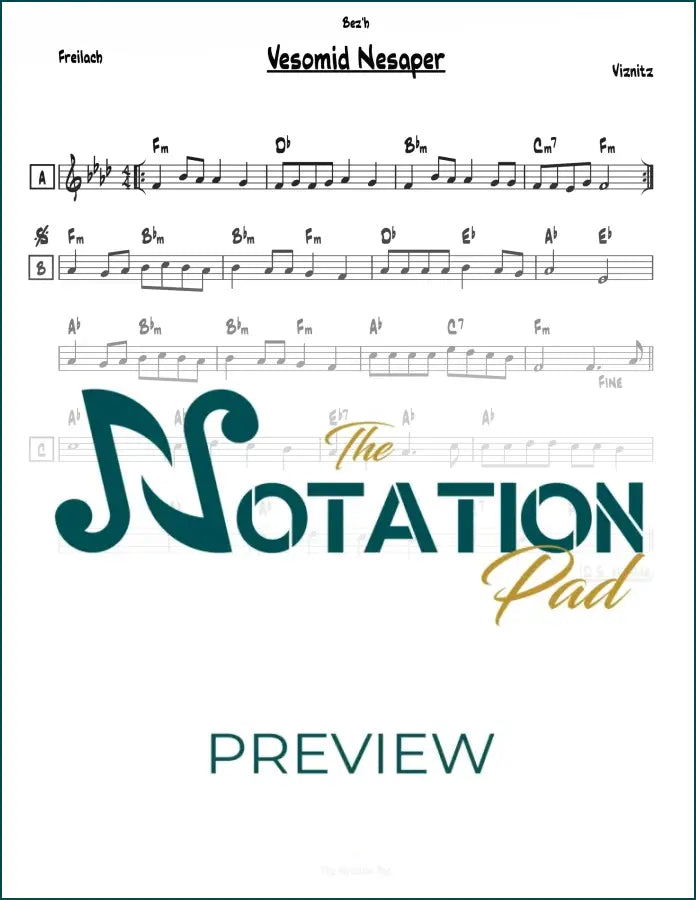 Vesomid Nesaper - Viznitz Lead Sheet Sheet Music