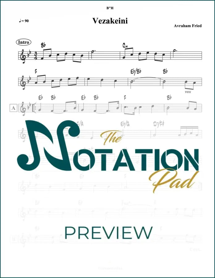 Vezakeini - Fried - Lead Sheet - Sheet Music