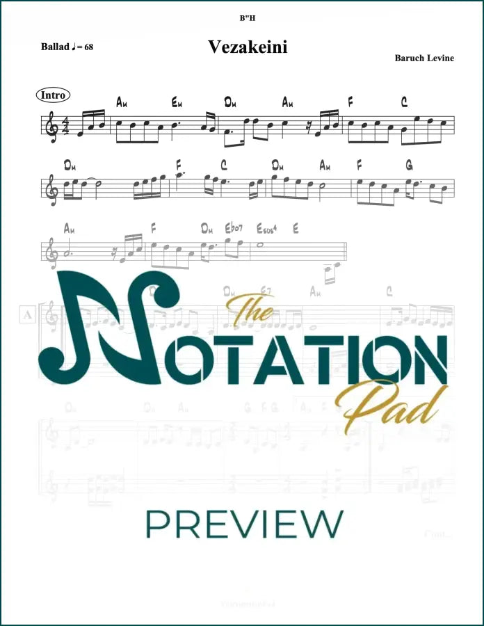 Vezakeini - Levine 2-Liner Sheet Music