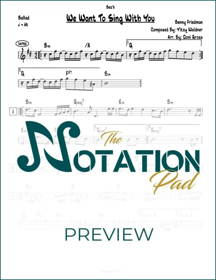 We Want To Sing With You Benny Lead Sheet Sheet Music