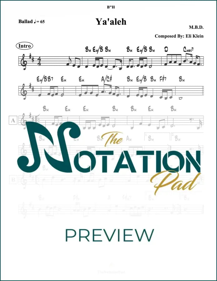 Yaaleh - MBD - Lead Sheet - Sheet Music