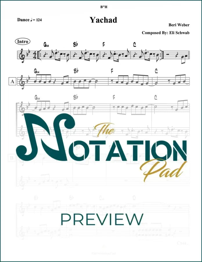 Yachad - Beri - 2-Liner - Sheet Music