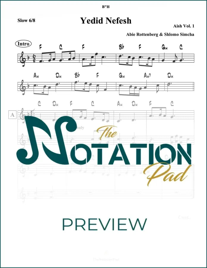 Yedid Nefesh - Aish 2-Liner Sheet Music