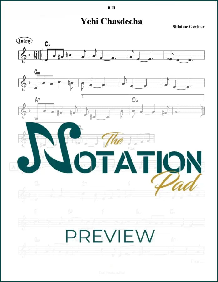 Yehi Chasdecha - Gertner Lead Sheet Sheet Music