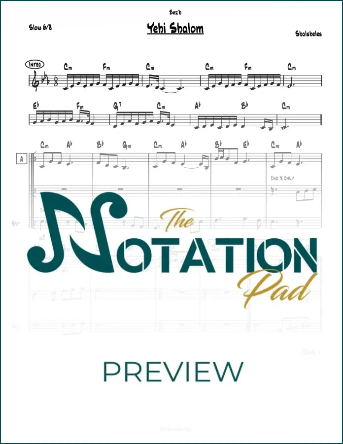 Yehi Shalom - Shalsheles - 3-Liner - Sheet Music