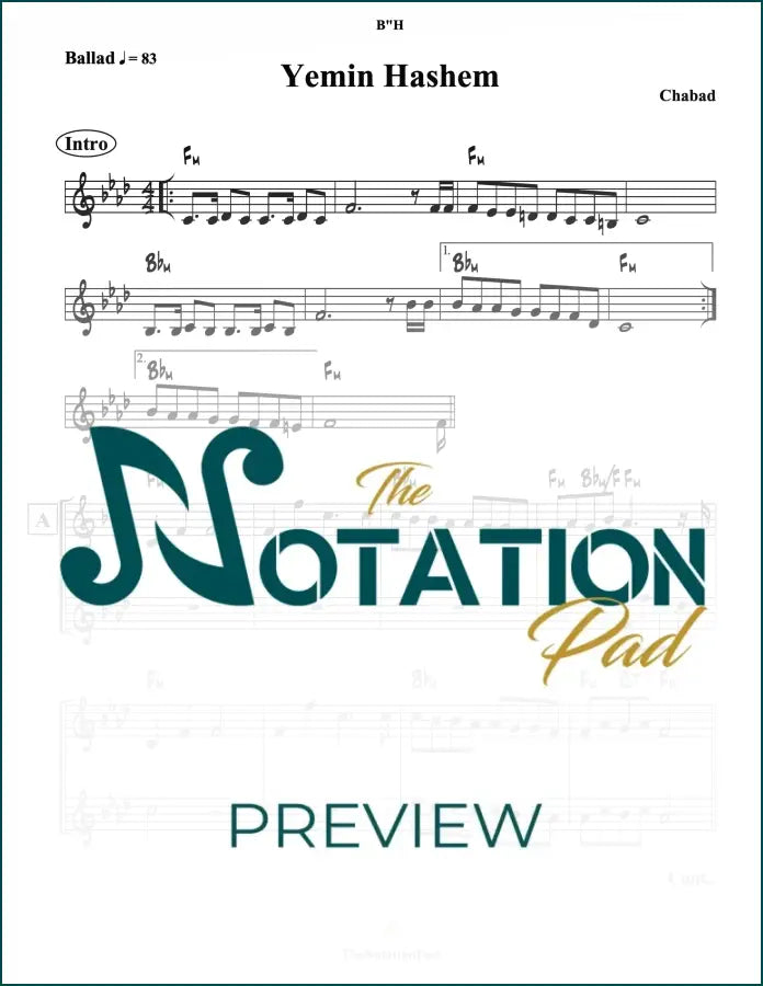 Yemin Hashem - Chabad 2-Liner Sheet Music