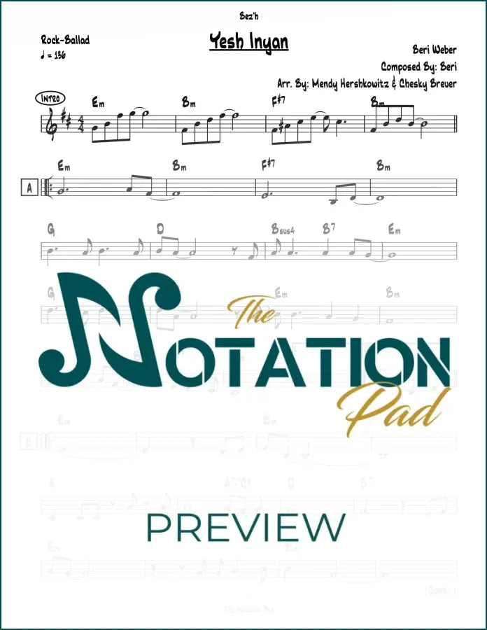 Yesh Inyan - Beri - Lead Sheet - Sheet Music