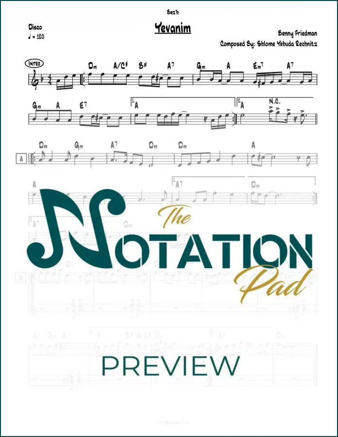 Yevanim 2-Liner Sheet Music