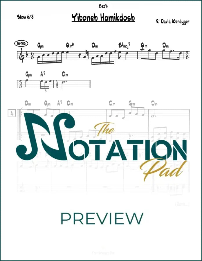 Yiboneh Hamikdosh - David Werdyger 2-Liner Sheet Music