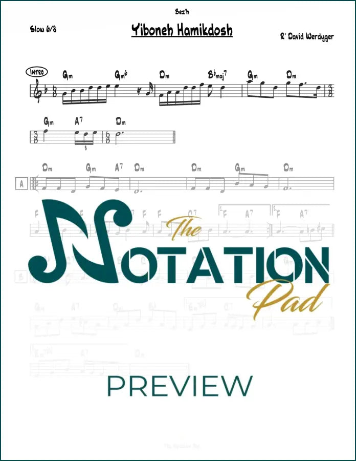 Yiboneh Hamikdosh - David Werdyger Lead Sheet Sheet Music