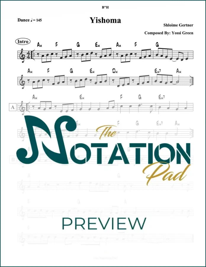 Yishoma - Gertner Lead Sheet Sheet Music