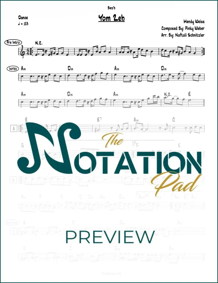 Yom Zeh - Mendy Weiss Lead Sheet Sheet Music