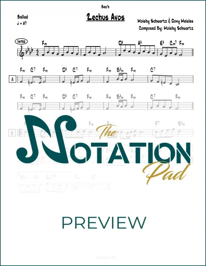 Zechus Avos Lead Sheet Sheet Music