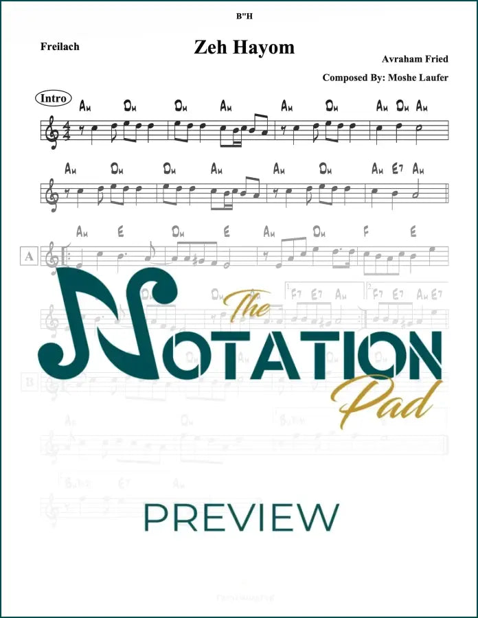 Zeh Hayom - Fried - Lead Sheet - Sheet Music