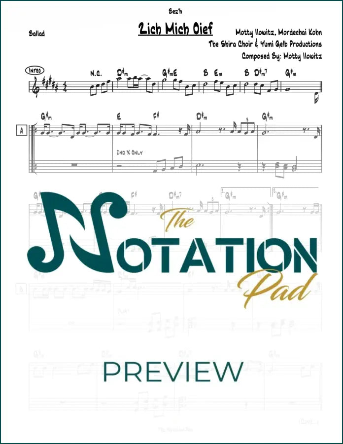 Zich Mich Oief - Motty Ilowitz - 2-Liner - Sheet Music