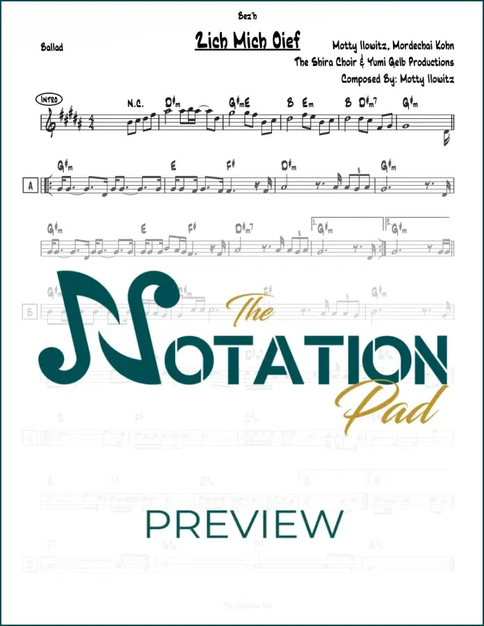 Zich Mich Oief - Motty Ilowitz - Lead Sheet - Sheet Music