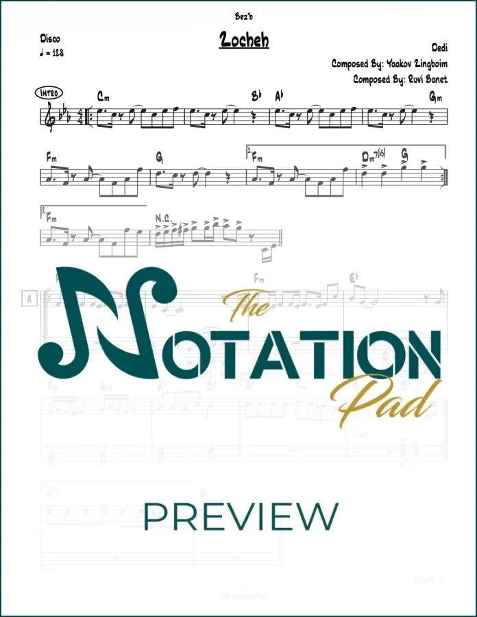 Zocheh - Dedi - 2-Liner - Sheet Music